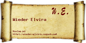 Wieder Elvira névjegykártya